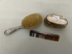Mixed Lot: Silver backed dressing table brushes and accompanying comb