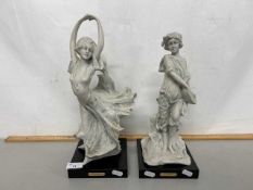Pair of modern Italian Flavia porcelain figures