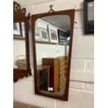 Mid Century hardwood framed wall mirror