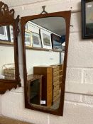 Mid Century hardwood framed wall mirror