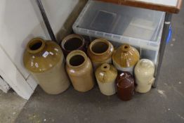 Quantity of stone ware jars, flagons and hot water bottles