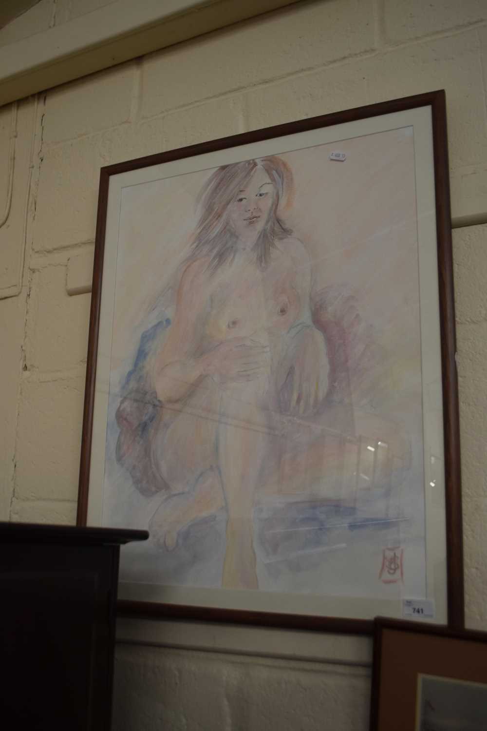 Study of a nude, pastel on paper, framed and glazed