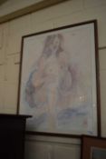 Study of a nude, pastel on paper, framed and glazed