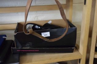 A pair of Stuart Weitzman for Russell & Bromley ladies black leather and perspex healed mules