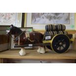 Model shire horse and cart