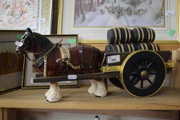 Model shire horse and cart