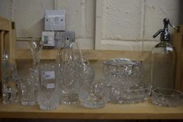 Quantity of assorted cut glass, soda syphon etc