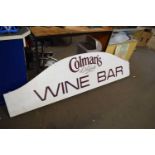 A Colmans of Norwich Wine Bar sign