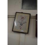 Costume Design, watercolour, framed and glazed