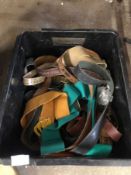 Box of various belts