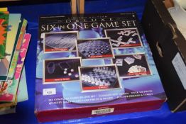The Deluxe six in one games set, boxed
