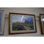 Coastal golf course, photographic print, framed and glazed