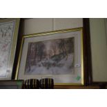 Evening Glow by Joseph Farquarson, reproduction print, framed and glazed