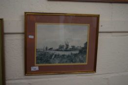 Windmill on the Broads, print, framed and glazed
