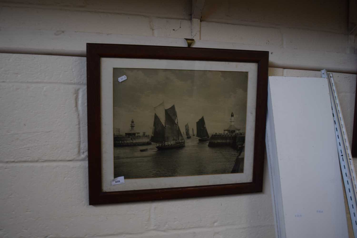 Boats leaving Harbour, photographic print, framed and glazed