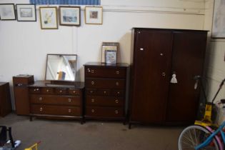 Double wardrobe with matching chest of drawers and dressing table with mirror