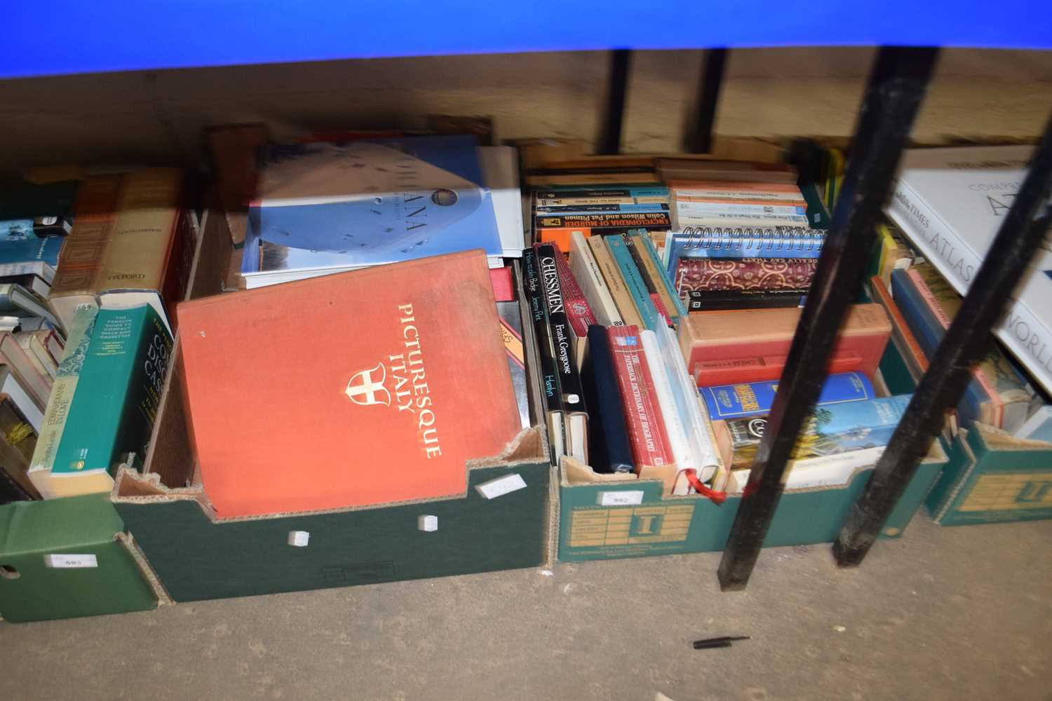 Two boxes of assorted hardback books, varying topics