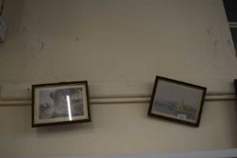 Two continental scenes, framed and glazed