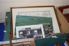 Framed map of Norfolk and other prints