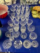 Group of various 20th Century clear drinking glasses, variety of designs