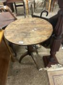 Georgian oak tripod based wine table