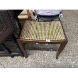 Cane seated dressing table stool