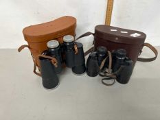 A pair of Regent 10 x 50 binoculars together with Ross London 9 x 35 binoculars, both cased