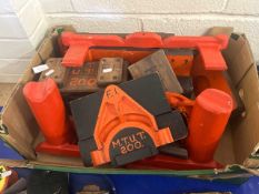 Box of various vintage foundry moulds