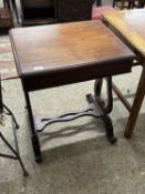 Victorian mahogany single drawer side table with pierced ends