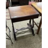 Victorian mahogany single drawer side table with pierced ends