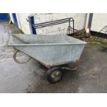 Large iron framed two wheel barrow