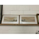 Late 19th or early 20th Century school pair of studies, estuary scenes with moored boats,