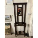 Late 19th or early 20th Century oak framed hall stand with mirrored centre
