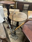 Cast iron stick stand and various walking sticks
