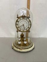 20th Century 400 day torsion mantel clock under glass dome