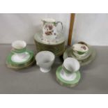Mixed Lot: Various floral table wares to include Paragon, French porcelain and others