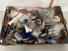 Large box of assorted costume jewellery