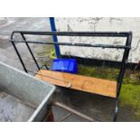 Large floor standing iron rack for saddles and boots