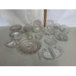 Group of various pressed glass wares to include various dishes, hors d'oeuvres dish, royal jubilee