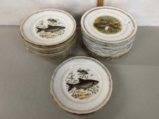 Mixed Lot: Various plates to include a range decorated with fish and birds
