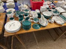 Good quantity of Denby green wheat table wares