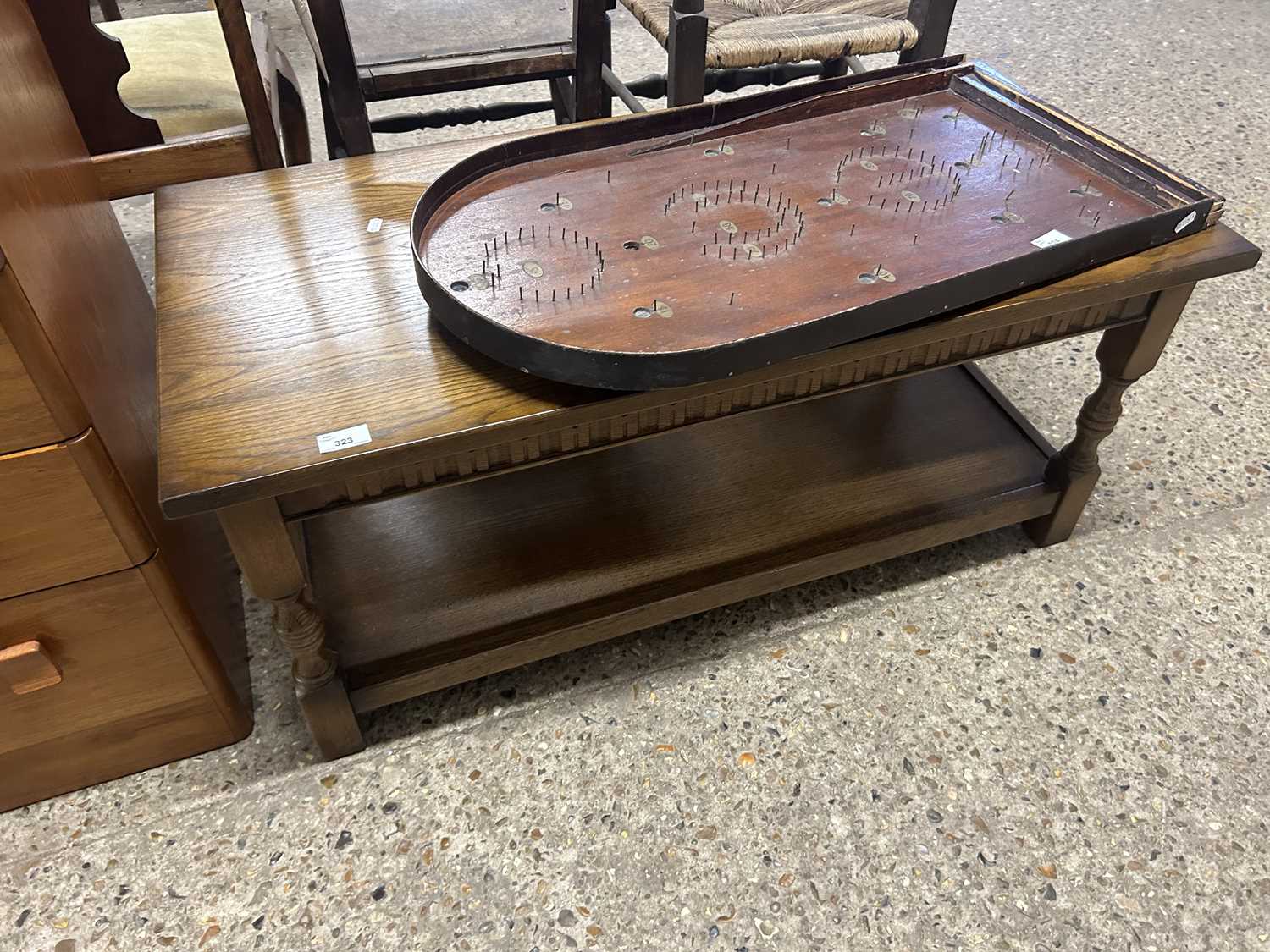 Modern oak two tier occasional table