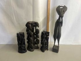 A group of four various West African figures