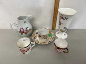 Mixed Lot: Crown Derby cups and saucers and other assorted items