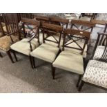 Set of six reproduction Georgian style bar back dining chairs