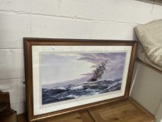 Montague Dawson, Glory of the Sea, coloured print, framed and glazed