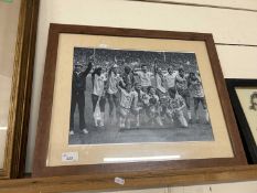 A Norwich City Cup Winners photograph, framed and glazed