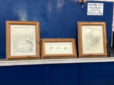 Winnie-the-Pooh Interest - A group of three studies set in pine frames
