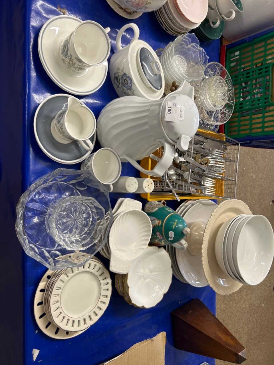 Large Mixed Lot: Susie Cooper tea wares, various cutlery, assorted dinner wares, glass bowls,