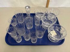 Group of various glass wares to include tumblers, sundae dishes etc